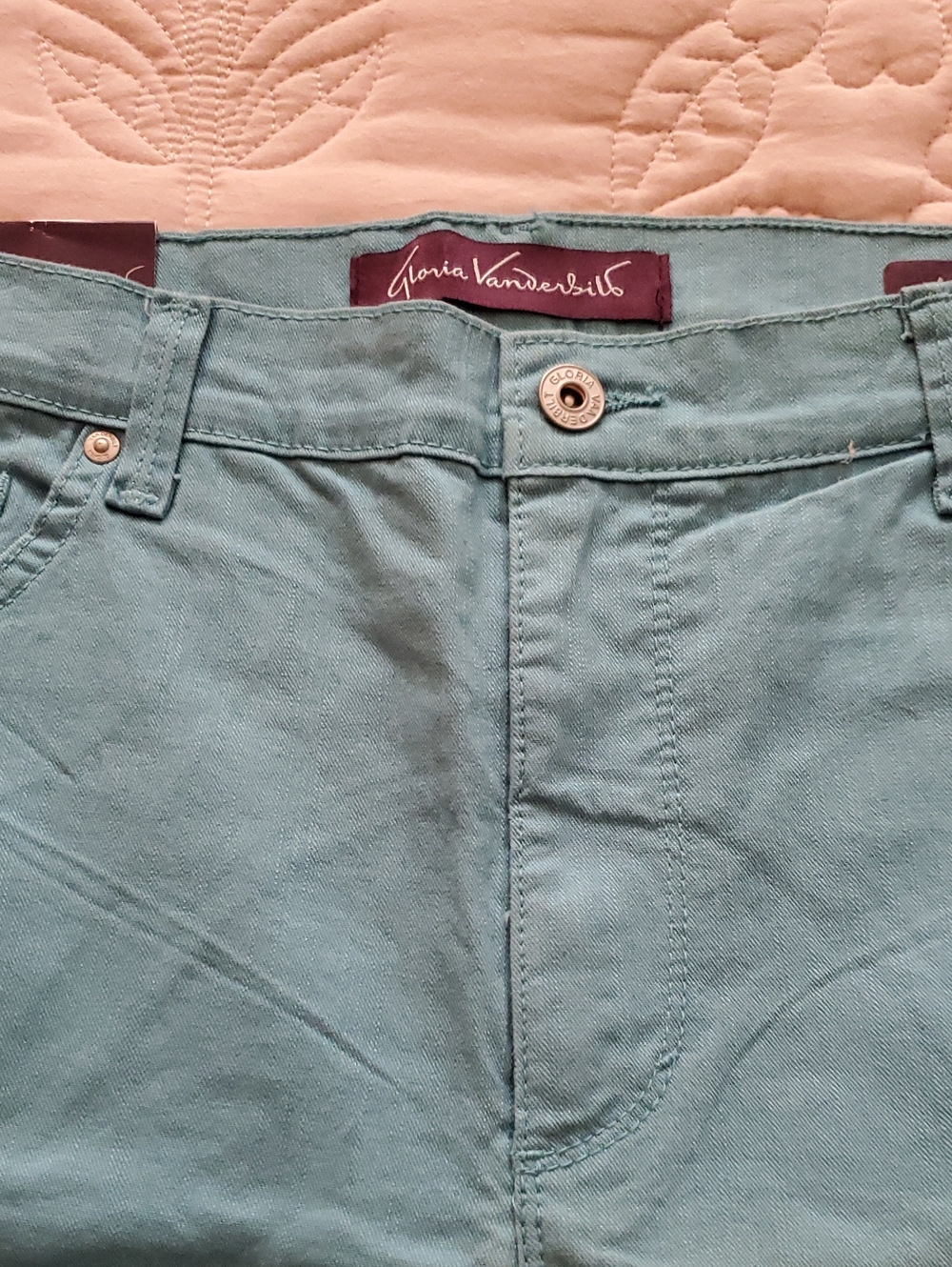 Gloria Vanderbilt Womens Teal Casual Jeans